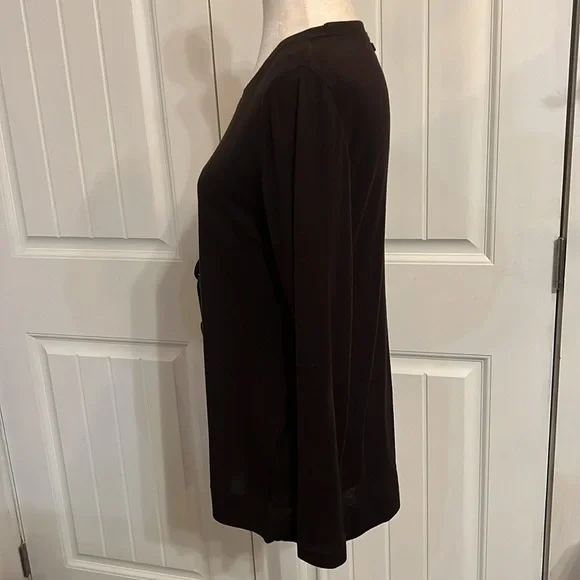 Simply Vera VERA WANG Women’s Black Large long sleeve pullover top - Picture 2 of 6